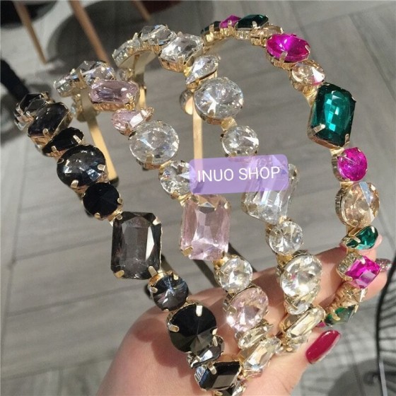 Diademas barrocas con gemas de cristal para mujer